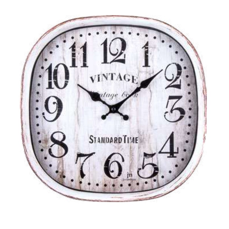 Orologio Da Parete Stile Vintage Effetto Legno Anticato Misura 28x28