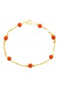 Bracciale Neonato Corallo Rosso Oro Giallo 18KT Regalo Nascita Fantasia MonileK3R3TFM