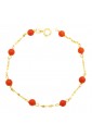 Bracciale Neonato Corallo Rosso Oro Giallo 18KT Regalo Nascita Fantasia MonileW4GQWFM