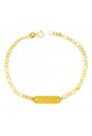 Bracciale Neonato Piastrina Centrale Oro Giallo 18KT Regalo Nascita Fantasia Monile QU7D6FM