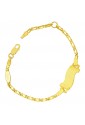 Bracciale Neonato Piastrina Centrale Oro Giallo 18KT Regalo Nascita Fantasia Monile ZD60AFM