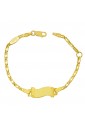 Bracciale Neonato Piastrina Centrale Oro Giallo 18KT Regalo Nascita Fantasia Monile ZD60AFM