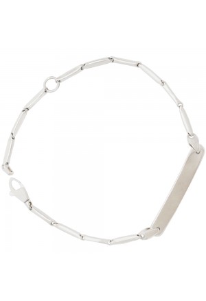 Bracciale Neonato Piastrina Centrale Oro Bianco 18KT Regalo Nascita Fantasia Monile F0LJ7FM