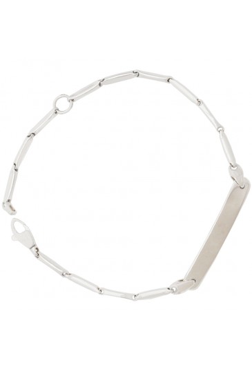 Bracciale Neonato Piastrina Centrale Oro Bianco 18KT Regalo Nascita Fantasia Monile F0LJ7FM