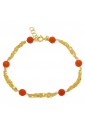 Bracciale Oro Giallo 18KT Charms Corno Rosso Angelo Madonna Miracolosa Croce Quadrifoglio Cuore Fantasia Monile FBWXKFM