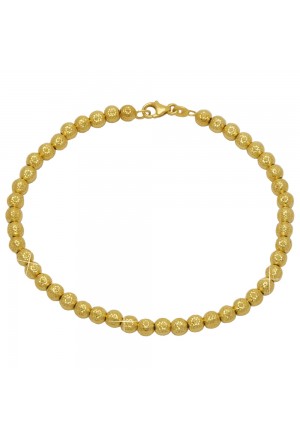 Bracciale Oro Giallo 18KT Sfere Beads Oro 18KT Lavorazione Diamantata Donna Fantasia Monile PDLPMRP