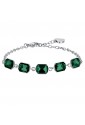 Bracciale Luca Barra Donna Acciaio Cristalli Verdi BK2510