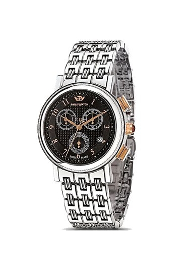 Orologio Philip Watch Tradition Boudoir Medio Cronografo Datario Quadrante Black Acciaio R8273103025