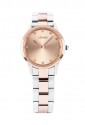 Orologio Lowell Solo Tempo Cristalli Bianchi Quadrante Rosa Cinturino Bicolore Acciaio PL5396-5505