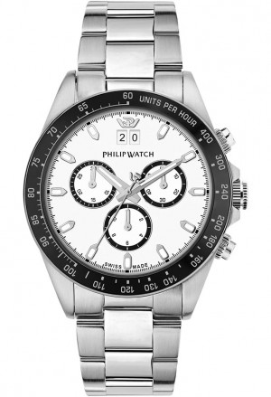 Orologio Philip Watch Caribe Datario Quadrante Bianco Uomo R8273607009