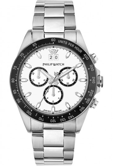 Orologio Philip Watch Caribe Datario Quadrante Bianco Uomo R8273607009
