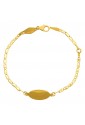 Bracciale Neonato Piastrina Centrale Oro Giallo 18KT Regalo Nascita Fantasia Monile ZCIAWFM