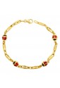 Bracciale Donna Coccinelle Smalto Oro Giallo 18KT Portafortuna Fantasia Monile K39H1FM