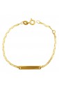 Bracciale Neonato Piastrina Centrale Oro Giallo 18KT Regalo Nascita Fantasia Monile UQ20GFM