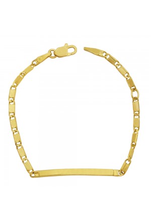 Bracciale Neonato Piastrina Centrale Oro Giallo 18KT Regalo Nascita Fantasia Monile SOPORFM