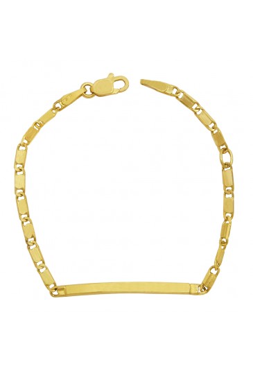 Bracciale Neonato Piastrina Centrale Oro Giallo 18KT Regalo Nascita Fantasia Monile SOPORFM