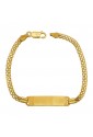 Bracciale Neonato Piastrina Centrale Oro Giallo 18KT Regalo Nascita Fantasia Monile OQSN4FM