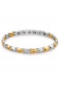 Bracciale Semirigido Brosway Backliner Acciaio Gold Lucido Satinato Diamanti Neri Uomo BBC25