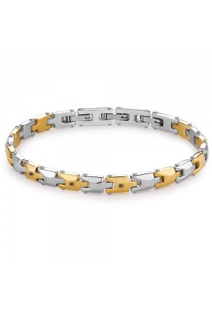 Bracciale Semirigido Brosway Backliner Acciaio Gold Lucido Satinato Uomo BBC25