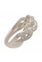 Anello Oro Bianco 18KT Intrecciato Cristalli Bianchi Donna Fantasia Monile XMABQFM