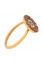 Anello Quarzo Rosso Milk Oro Rosa 18KT Misura 15 Fantasia Monile 5C9T4FM