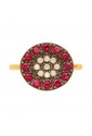 Anello Quarzo Rosso Milk Oro Rosa 18KT Misura 15 Fantasia Monile 5C9T4FM