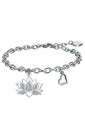 Bracciale Luca Barra Donna Acciaio Fiore Di Loto Cristalli Bianchi BK2470