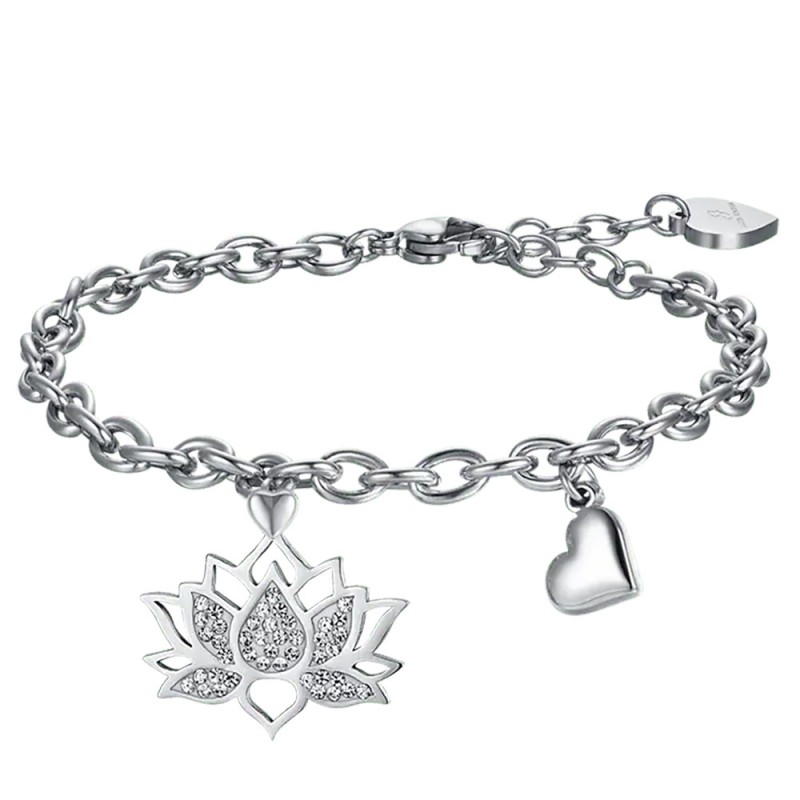 URONE Bracciale Argento 925 Con Urna A Forma Di Fiore Di Loto Per Ceneri - Gioiello Ricordo 16 Cm Per Donna, Regalo Commemorativo