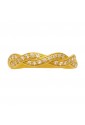 Anello Veretta Intrecciato Cristalli Bianchi Oro Giallo 18KT Misura 14 Fantasia Monile Z73F4FM9