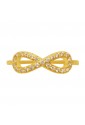 Anello Infinito Cristalli Oro Giallo 18KT Misura 14 Love Amore Fantasia Monile 7BOUNFM