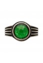 Anello Chevalier Pietra Verde Argento Brunito Fantasia Monile IPDD4FM