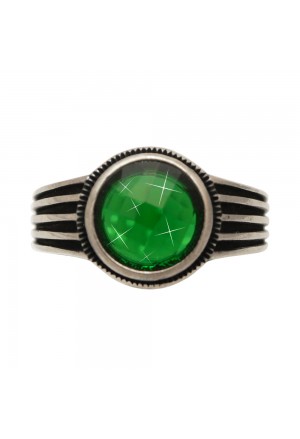 Anello Chevalier Pietra Verde Argento Brunito Fantasia Monile IPDD4FM