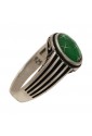 Anello Chevalier Pietra Verde Argento Brunito Fantasia Monile IPDD4FM