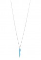 Collana Lunga Argento Ciondolo Corno Turchese Portafortuna Fantasia Monile WFMIVFM