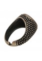 Anello Sigillo Chevalier Argento Brunito Cristallo Misura Regolabile Uomo Fantasia MonileHZ72FFM