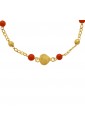 Bracciale Neonato Corallo Rosso Cuore Oro Giallo 18KT Regalo Nascita Fantasia Monile 68IXYFM