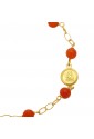 Bracciale Neonato Corallo Rosso Angelo Custode Oro Giallo 18KT Regalo Nascita Fantasia Monile FEI72FM