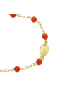 Bracciale Neonato Corallo Rosso Madonna Miracolosa Oro Giallo 18KT Regalo Nascita Fantasia Monile Q0NZQFM