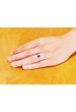 Anello Pietra Blu Oro Giallo 18KT Zirconi Misura 14 Fantasia Monile WH20OFM