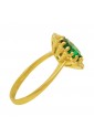 Anello Pietra Verde Oro Giallo 18KT Zirconi Misura 12 Fantasia Monile CGLXFFM