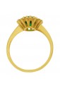 Anello Pietra Verde Oro Giallo 18KT Zirconi Misura 12 Fantasia Monile CGLXFFM