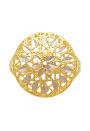 Anello Oro Giallo 18KToro Bianco 18KT Lavorazione Filigrana Misura 15 Fantasia Monile 6LE8HFM
