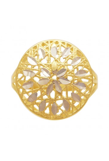 Anello Oro Giallo 18KToro Bianco 18KT Lavorazione Filigrana Misura 15 Fantasia Monile 6LE8HFM