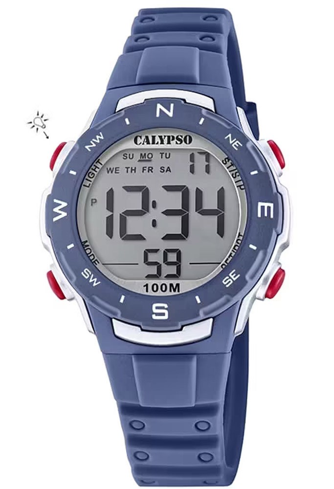 Orologio Calypso Digitale Cronometro Allarme Bambino 10ATM Azzurro