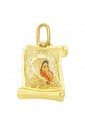 Ciondolo Madonna Con Bambino Oro 18kt Gioiello Sacro Smalto Regalo Battesimo Fantasia Monile T2MZLFM