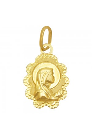 Ciondolo Madonna Oro 18kt Gioiello Sacro Regalo Battesimo Fantasia Monile 7QU31FM