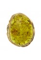 Anello Ambra Verde Argento Misura Regolabile Fantasia Monile 2P1SVFM