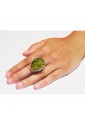 Anello Ambra Verde Argento Misura Regolabile Fantasia Monile 2P1SVFM