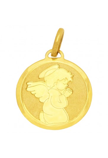 Ciondolo Angelo Custode Oro 18kt Gioiello Sacro Regalo Battesimo Comunione Fantasia Monile IZURZFM