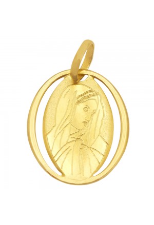 Ciondolo Madonna Oro 18kt Gioiello Sacro Regalo Battesimo Fantasia Monile HDQO3FM